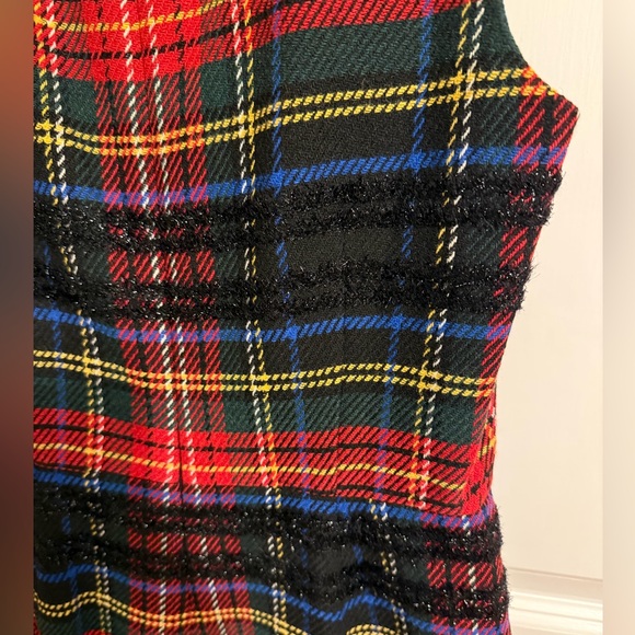 J. Crew Sheath Dress In Lurex Stewart Tartan Plaid - Size 0 - Picture 4 of 6